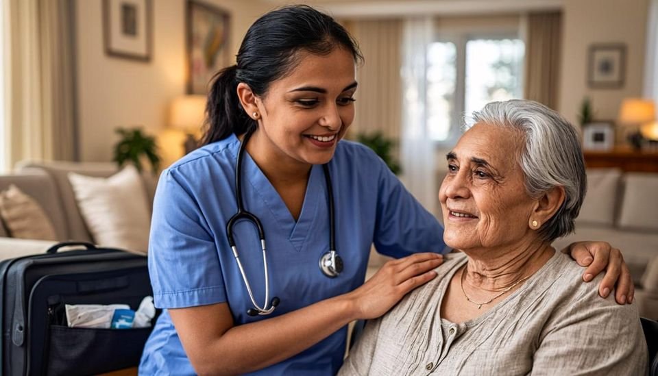 Hum Home Care nurse providing skilled nursing care at home